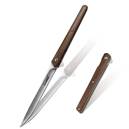 Carimee Folding Pocket Knife 4" D2 Blade, Ball Bearing Pivot, for Everyday Carry Gentlemen EDC Outdoor