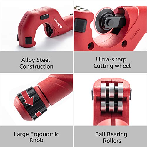 EZARC Pipe Cutter - Tubing Cutter Set with Mini Tube Cutter, Copper Pipe Cutter Tool 3/16" to 2" Outer Diameter for Cutting Aluminum PVC Thin Stainless Steel Tube