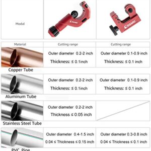 EZARC Pipe Cutter - Tubing Cutter Set with Mini Tube Cutter, Copper Pipe Cutter Tool 3/16" to 2" Outer Diameter for Cutting Aluminum PVC Thin Stainless Steel Tube