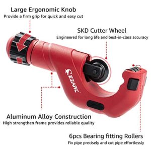 EZARC Pipe Cutter - Tubing Cutter Set with Mini Tube Cutter, Copper Pipe Cutter Tool 3/16" to 2" Outer Diameter for Cutting Aluminum PVC Thin Stainless Steel Tube