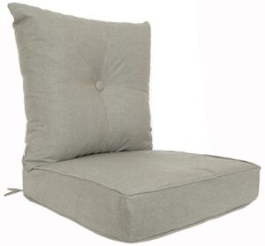 rulu patio cushion outdoor/indoor sunbrella, seat 22x22x6 inch + back 23x23x7 inch, 2 piece set, cast ash
