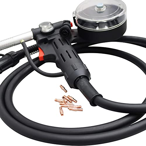 INTBUYING Aluminum Spool Gun for MillerMatic 140 180 211 Spoolmate 100 Welder with 9.8ft(3m) Cable Lead and 10pcs Conductive Nozzle