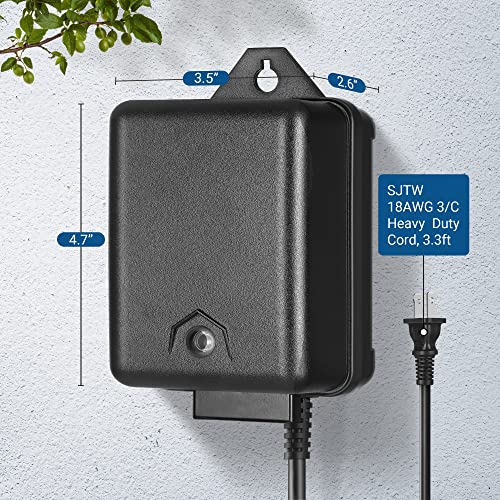 DEWENWILS 60 Watt Outdoor Low Voltage Transformer with Timer and Photocell Light Sensor, 120V AC to 12V AC, Weatherproof for Landscape Lighting, Pathway, Garden Light, Spotlight, UL Listed