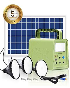 wawui portable solar generator 84wh, portable solar power station with solar panel & flashlights, rechargeable power bank, camping lights with battery, usb dc outlets, for travel hunting