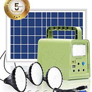 WAWUI Portable Solar Generator 84Wh, Portable Solar Power Station with Solar Panel & Flashlights, Rechargeable Power Bank, Camping Lights with Battery, USB DC Outlets, for Travel Hunting