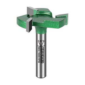 cnc spoilboard surfacing router bit, 1/4'' shank, 1-1/4'' cut dia, 1/4'' cut length, 3 wings, professional woodworking tools by kowood pro