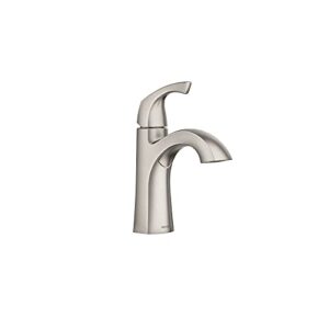 moen lindor brushed nickel single handle lavatory faucet 4 in.