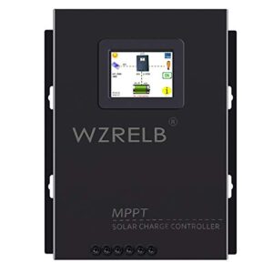 WZRELB New 60A MPPT Solar Charge Controller 12V/24V/48 Auto , 18V/36V Manual Max PV 170V,LCD Full Touch Screen Design,Battery Charger Controller