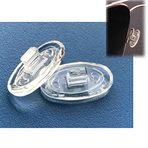 Eyeglasses Nose Pads 15mm 5Pairs, Sunglasses Nose Pieces Compatible with Oakley Sunglasses, Glasses Nose Pads Oval Shaped Pushin Push Slide in…