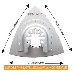 Oscillating Tool Sanding Pad，HEMUNC 3-1/8 Inch Triangle Sanding Pads 3PCS Fit Oscillating Multitools like Dewalt, Fein Multimaster, Bosch, Dremel, Makita, Milwaukee, Rockwell, Ryobi, Craftsman, Ridgid