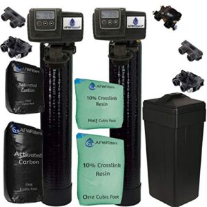 combo package fleck 5600sxt 48,000 grain water softener and backwashing carbon filter