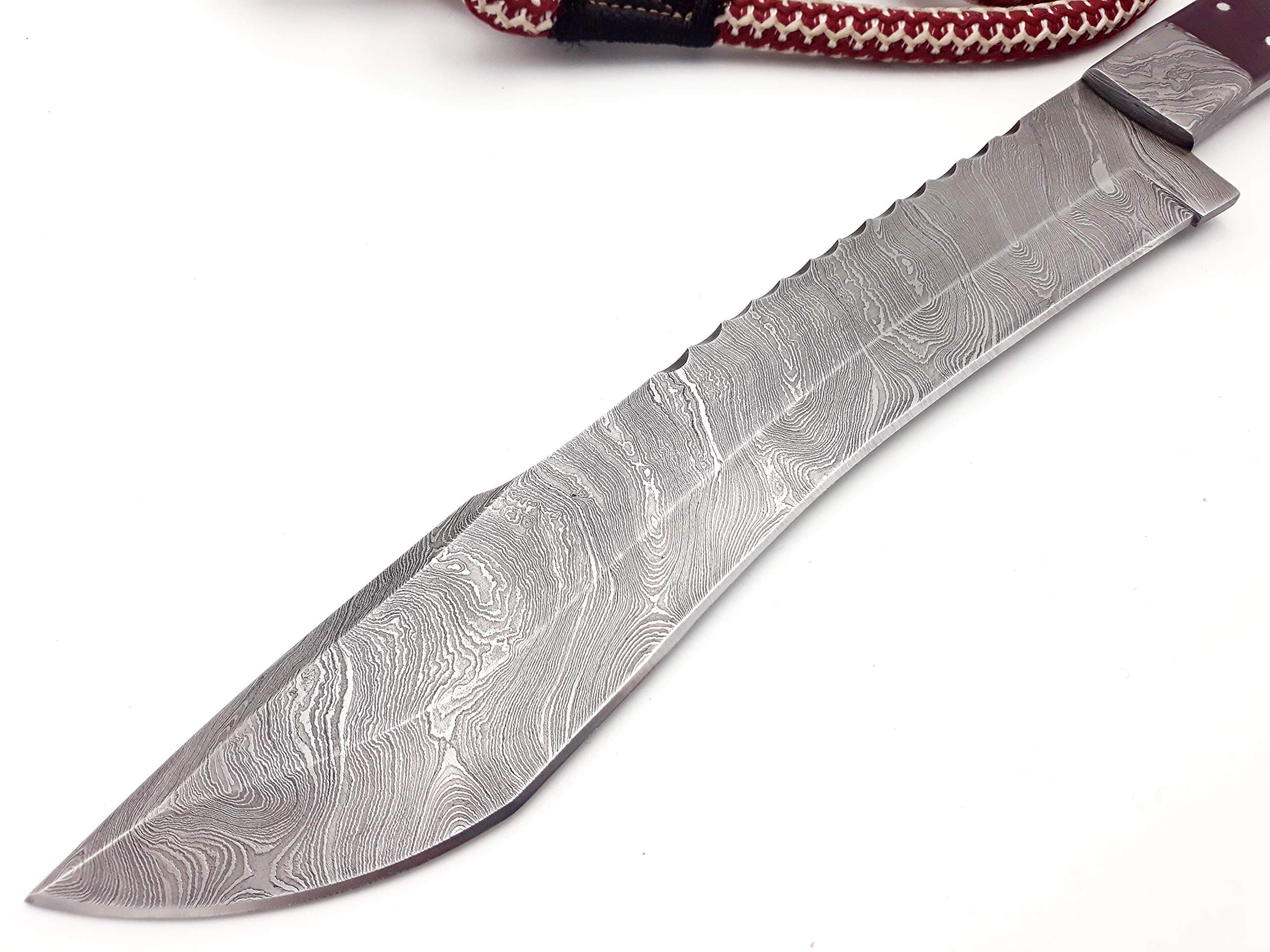 Nooraki-57 Premium Quality Outdoor/Survival/Hunting Knife - Damascus Steel 256 Layers with Genuine Leather Sheath 15 inch Full Tang