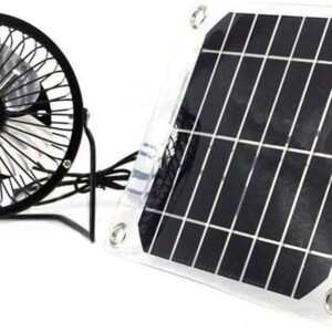 solar Ventilator Solar Fan 6W 4 inch Free Energy for Greenhouse Motorhome House Chicken House Outdoor Home Cooling Chicken coop USB fan