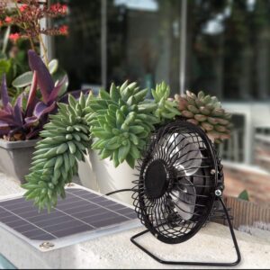 solar Ventilator Solar Fan 6W 4 inch Free Energy for Greenhouse Motorhome House Chicken House Outdoor Home Cooling Chicken coop USB fan