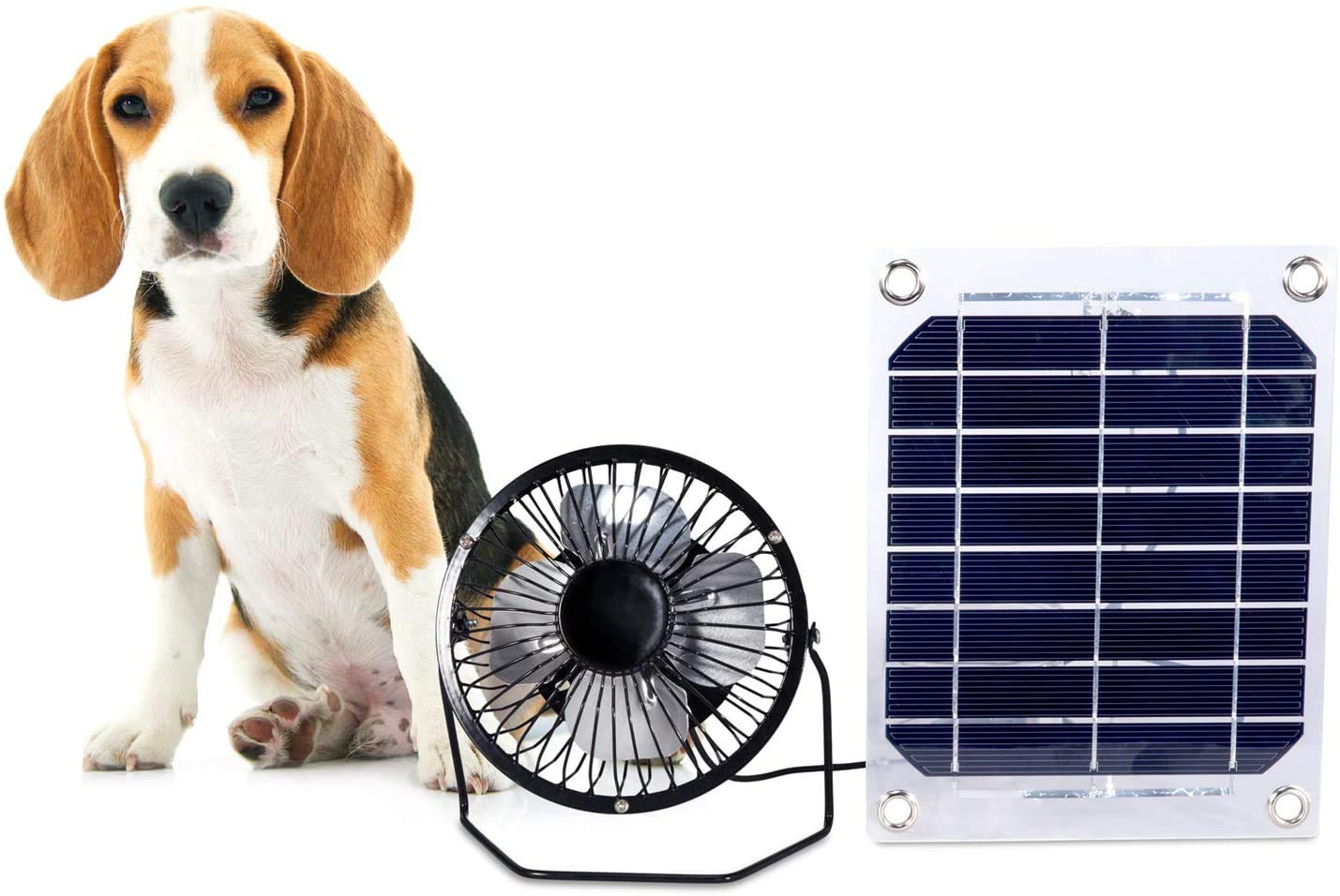 solar Ventilator Solar Fan 6W 4 inch Free Energy for Greenhouse Motorhome House Chicken House Outdoor Home Cooling Chicken coop USB fan