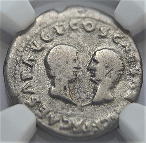 IT 69-79 AD Ancient Rome Empire, Vespasian Antique Roman Silver Coin AR Denarius Fine NGC