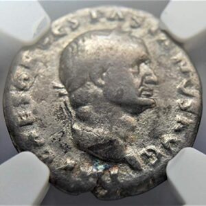 IT 69-79 AD Ancient Rome Empire, Vespasian Antique Roman Silver Coin AR Denarius Fine NGC