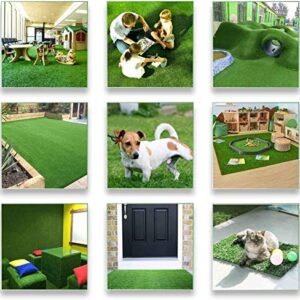 Realistic Deluxe Artificial Grass Synthetic Thick Lawn Turf Carpet (7 FT x 15 FT (105 Square FT))