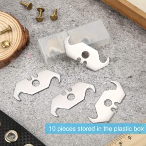 Utility Hook Blades Steel Hook Razor Blades Knife Blades for Roofing and Carpet with Plastic Box (30)