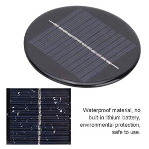 T best 4Pcs Solar Cell Panel, 6V 80MM Diameter Round Solar Battery Panel Outdoor Portable Stable Efficient Polycrystalline Silicon Solar Power Panel