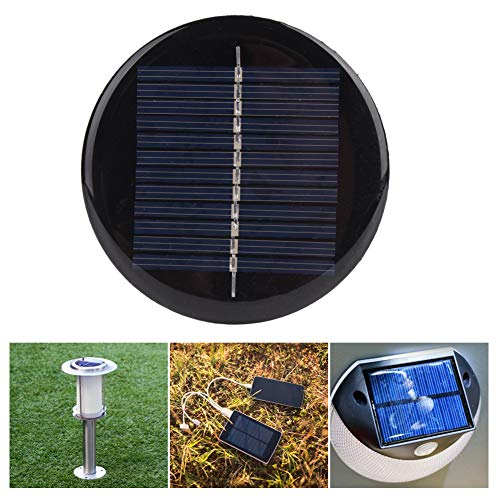 T best 4Pcs Solar Cell Panel, 6V 80MM Diameter Round Solar Battery Panel Outdoor Portable Stable Efficient Polycrystalline Silicon Solar Power Panel