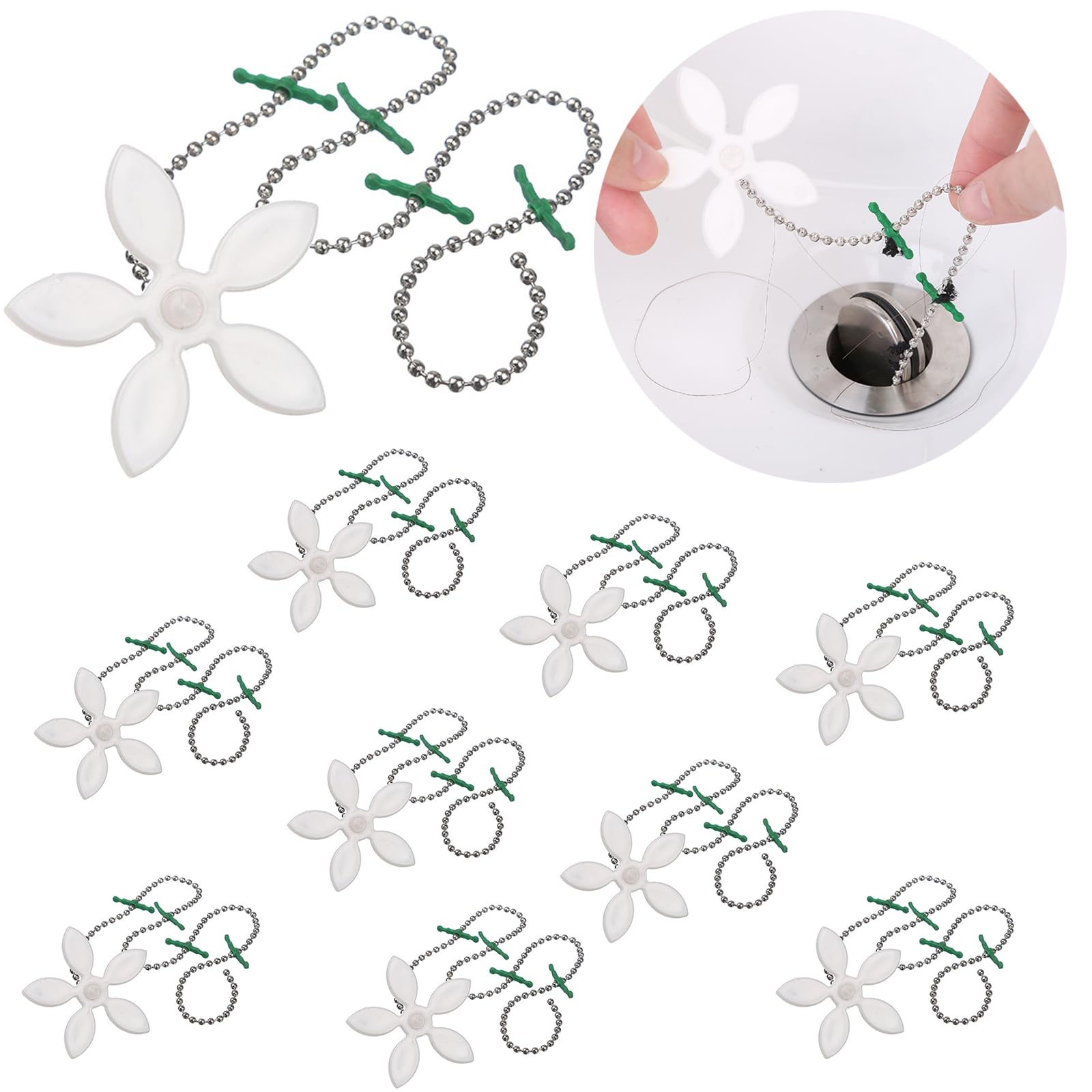 10 Pack Drain Hair Catcher, Flower Hair Drain Catcher, Bathtub Drain Cover Drain Clog Protectors for Bathtubs and Sinks