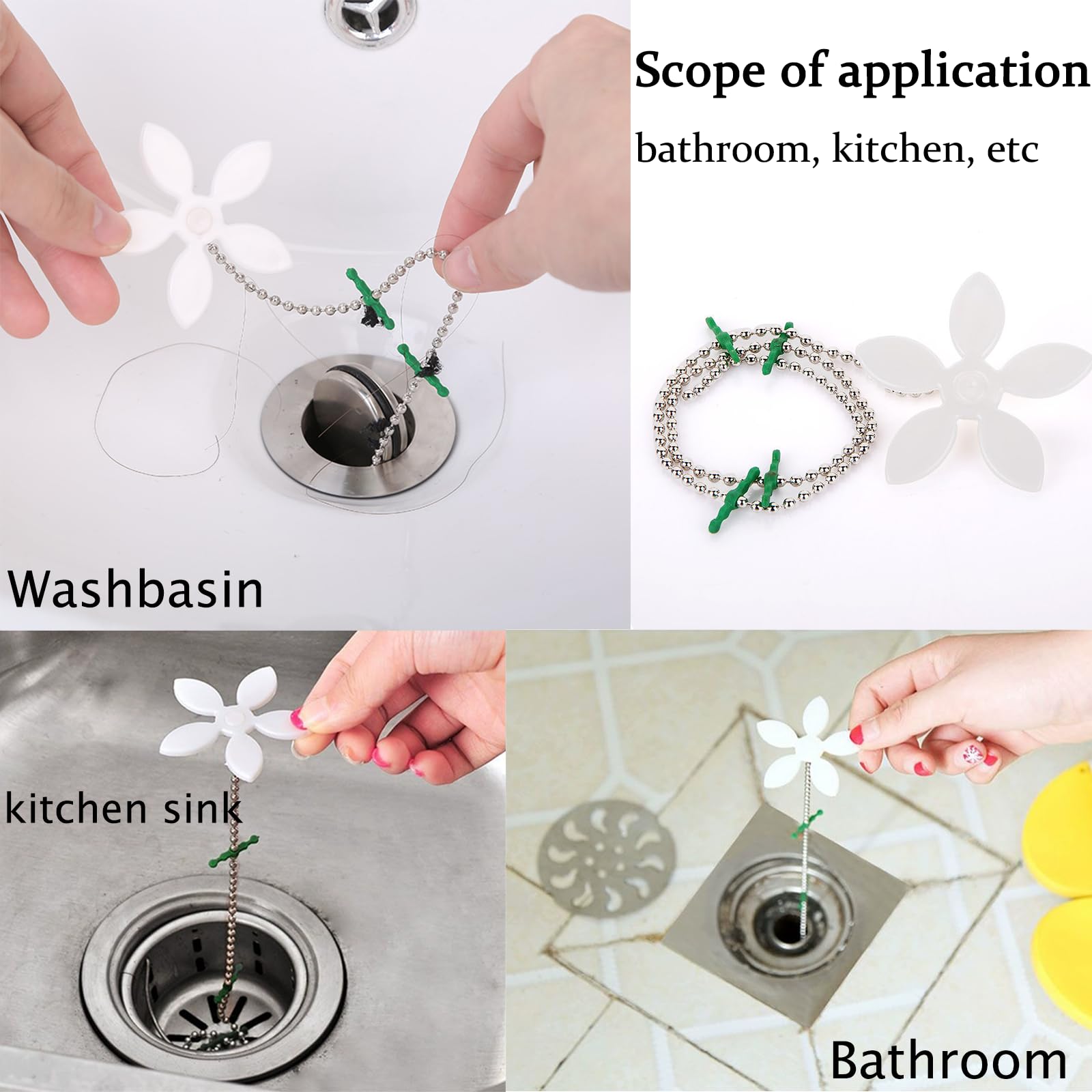 10 Pack Drain Hair Catcher, Flower Hair Drain Catcher, Bathtub Drain Cover Drain Clog Protectors for Bathtubs and Sinks