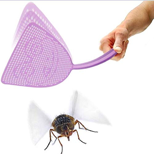 Fly Swatter 5 Pack Plastic Manual Fly Swat Set Heavy Duty with Long Strong Handle Assorted Colors Multi Pack Fly Swatters