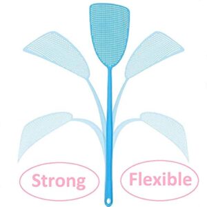 Fly Swatter 5 Pack Plastic Manual Fly Swat Set Heavy Duty with Long Strong Handle Assorted Colors Multi Pack Fly Swatters