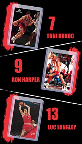 Chicago Bulls Cards Michael Jordan, Scottie Pippen, Dennis Rodman, Ron Harper, Toni Kukoc, Steve Kerr, Luc Longley 1997-98 Finals Team Gift Pack