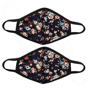 beatbasic unisex washable and reusable cotton warm face protection for outdoor flower print pack 2
