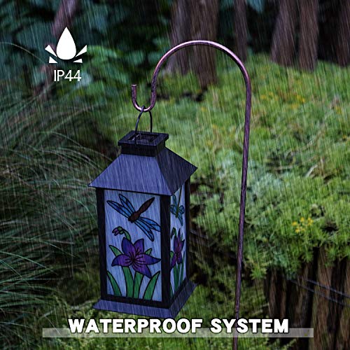 Solar Lanterns Outdoor Hanging Solar Lights Decorative for Garden Patio Porch and Tabletop Decorations. (Dragonfly)