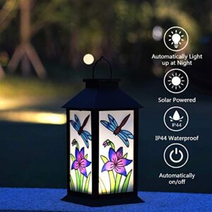 Solar Lanterns Outdoor Hanging Solar Lights Decorative for Garden Patio Porch and Tabletop Decorations. (Dragonfly)