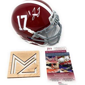 Jerry Jeudy Alabama Crimson Tide Signed Autograph Mini Helmet Schutt JSA Witnessed Certified