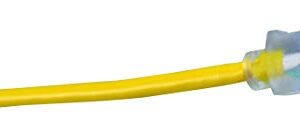 Southwire 2589 100-ft 12/3 SJTW Outdoor; Heavy Duty 3 Prong Power; Water Resistant Vinyl Jacket; for Commercial Use and Major Appliances Extension Cord; 100 ft; Yellow