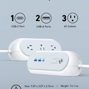 Anker Charging Station, 623 Capsule Power Strip with 45W USB C Charger, 3 Outlets, 15W 2 USB Ports, 6ft Power Cord, Power Delivery for Desktop Accessory, MacBook, Tablets, iPhone14/13