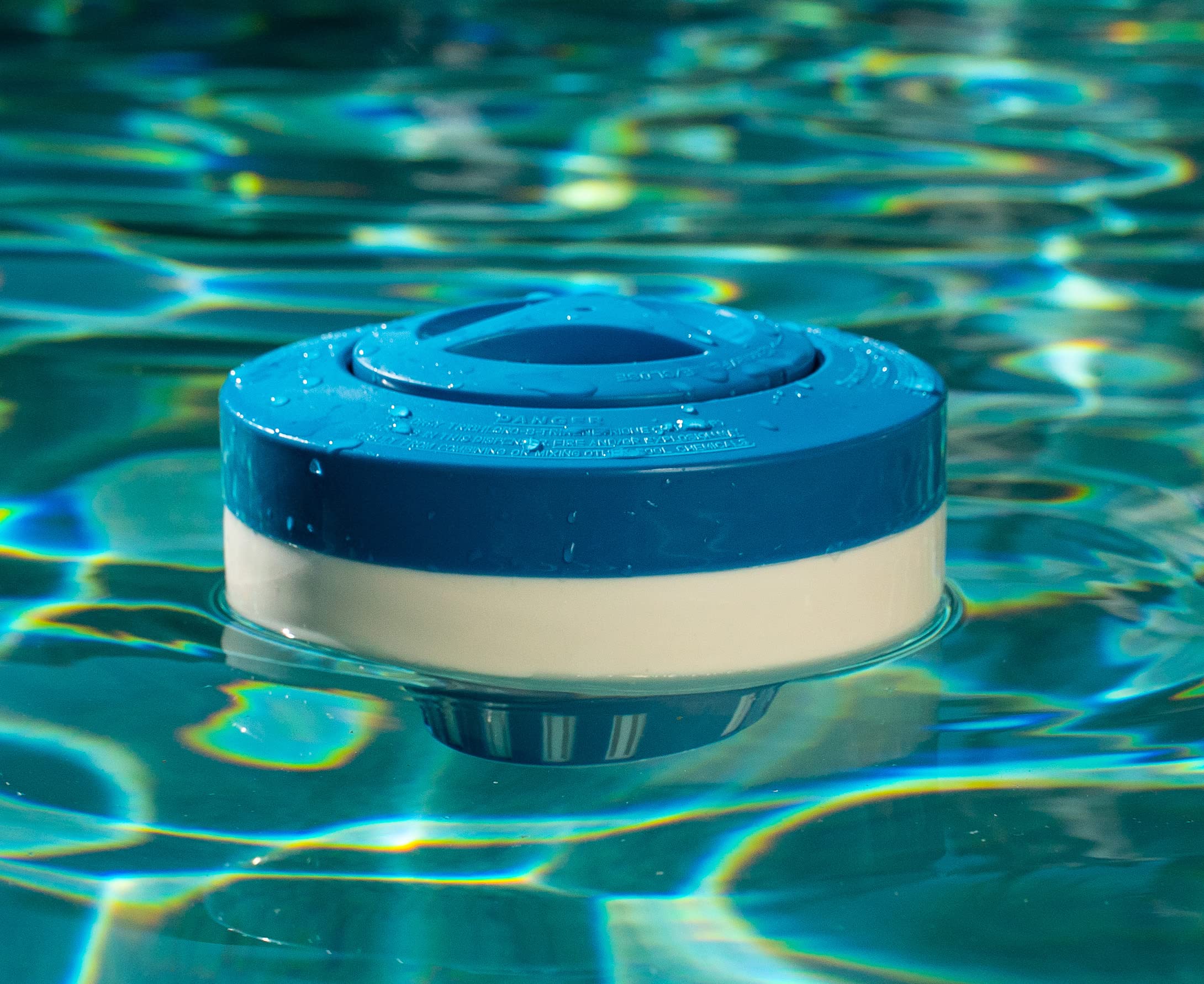 WWD POOL Floating Pool Chlorine Dispenser Fits 1-3" Tabs Bromine Holder Chlorine Floater (Blue)