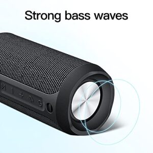 EDUPLINK Waterproof Portable Bluetooth Speaker - 20W Louder Wireless Speaker with 20 Hours Playtime, TWS Pairing, RGB Lights and TF Slot - Perfect for Beach and Pool (Black)