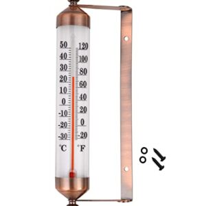 MIKSUS 10.2" New Premium Steel Thermometer Indoor Outdoor Decorative (Upgraded Accuracy and Design)