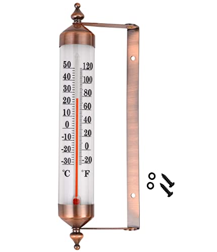 MIKSUS 10.2" New Premium Steel Thermometer Indoor Outdoor Decorative (Upgraded Accuracy and Design)