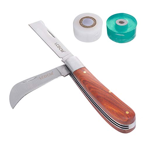 Grafting Knife/Bud Shoot Knife/Pruning Knife/Portable Orchard Stainless Steel Straight Blade and Hawk Blade（Double-Edged Knife）