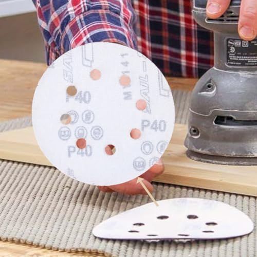 160 PCS 5 Inch Sanding Discs Hook and Loop Orbital Sander Pads Sand Paper Discs for Sander 40 60 80 100 120 150 240 320 400 600 Grit Power Sanding Discs 5 Inch 8 Hole Round Sanding Discs (40-600 Grit)