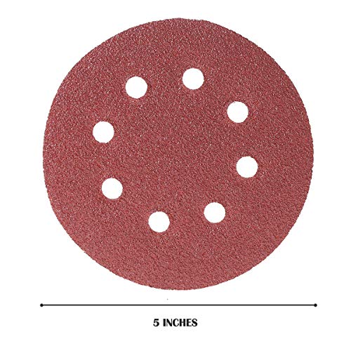 160 PCS 5 Inch Sanding Discs Hook and Loop Orbital Sander Pads Sand Paper Discs for Sander 40 60 80 100 120 150 240 320 400 600 Grit Power Sanding Discs 5 Inch 8 Hole Round Sanding Discs (40-600 Grit)