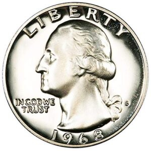 1968 s proof washington quarter choice uncirculated us mint
