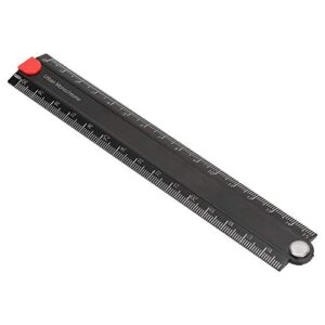 Folding Ruler, Aluminum Alloy Ruler 0-300mm Measurement Range Simple Angle Measurement Ruler 90°Folding Metal Stationery Ruler for Artists, Construction Workers, Designers, Carpenters