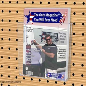 Marketing Holders 6 Pack Pegboard Brochure Holder 6.5" Wide Pamphlet Display Booklet Maps Literature Printed Material Menu Clear Acrylic Literature Organizer