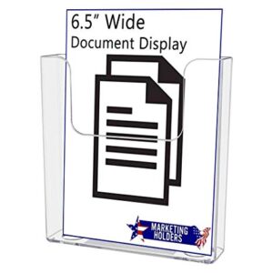 Marketing Holders 6 Pack Pegboard Brochure Holder 6.5" Wide Pamphlet Display Booklet Maps Literature Printed Material Menu Clear Acrylic Literature Organizer