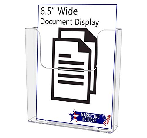 Marketing Holders 6 Pack Pegboard Brochure Holder 6.5" Wide Pamphlet Display Booklet Maps Literature Printed Material Menu Clear Acrylic Literature Organizer