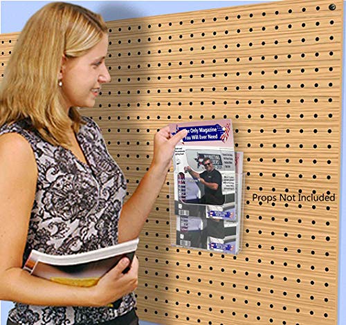 Marketing Holders 6 Pack Pegboard Brochure Holder 6.5" Wide Pamphlet Display Booklet Maps Literature Printed Material Menu Clear Acrylic Literature Organizer