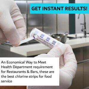 FryOilSaver Co, Restaurant Sanitizer Test Kit, Quat Sanitizer Strips and Chlorine Strip Testing Kit, 0-200ppm Quat Strips and 0-400ppm Chlorine Strips, 2 x Vial of 100 Strips